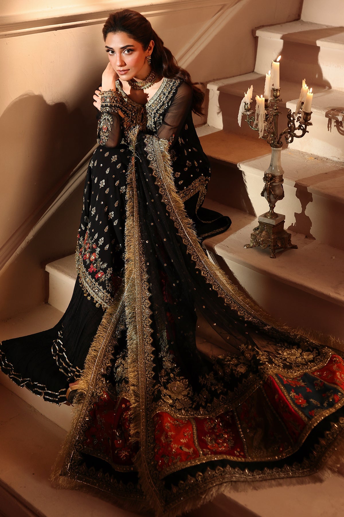 3-PC Unstitched Embroidered  Luxury Chiffon  DJW6-04