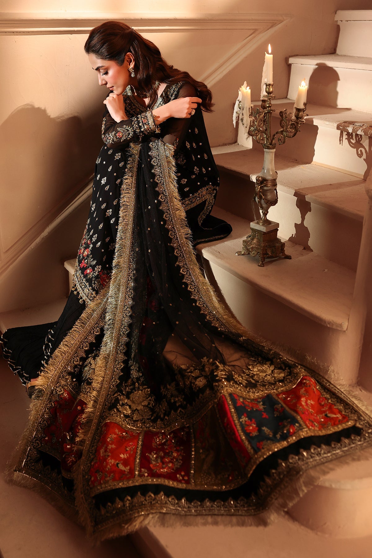3-PC Unstitched Embroidered  Luxury Chiffon  DJW6-04