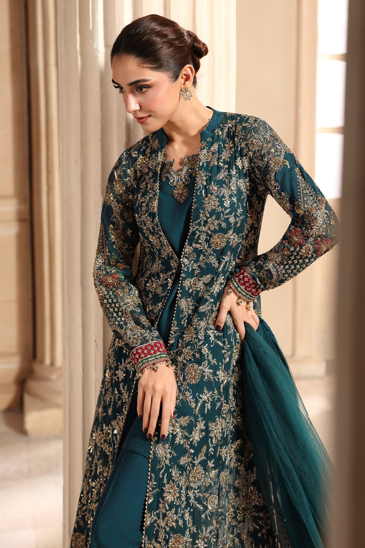 3-PC Unstitched Embroidered  Luxury Chiffon  DJW6-05