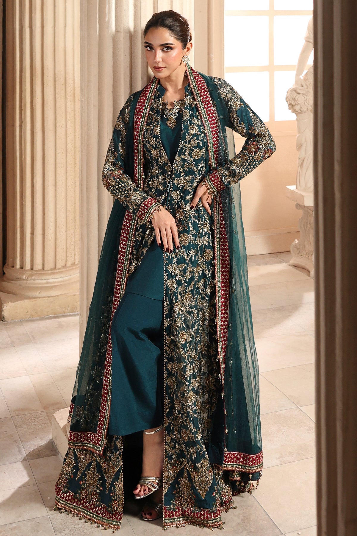 3-PC Unstitched Embroidered  Luxury Chiffon  DJW6-05