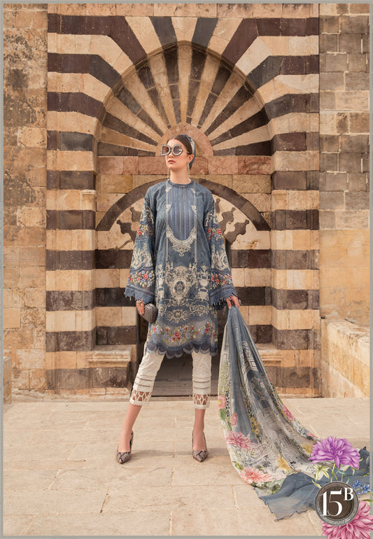 Unstitched Lawn D-2115-B - Heer Rang