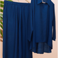 2 Piece Cotton Linen Dress - Navy Blue