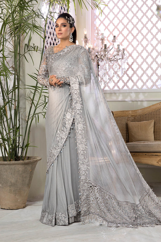 Unstitched MBROIDERED - Silver Grey (BD-2201) - Heer Rang