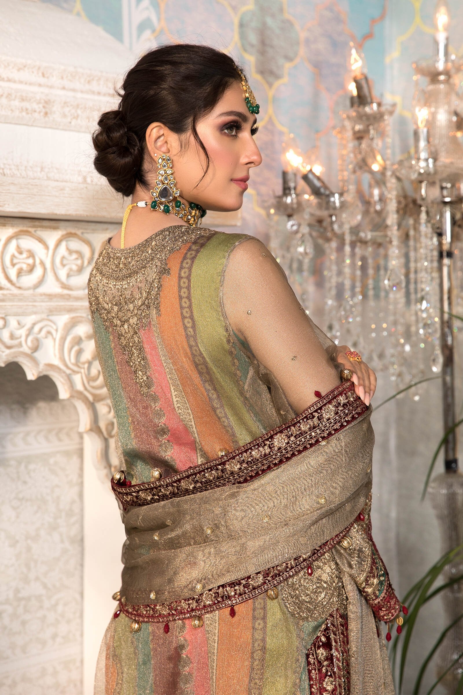 Unstitched MBROIDERED - Bronze, Maroon and Carrot pink (BD-2207) - Heer Rang