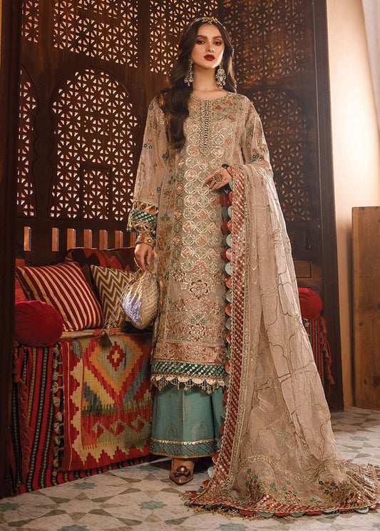 Mbroidered by Maria B Embroidered Zari Net Suits Unstitched 4 Piece MB22WD D7