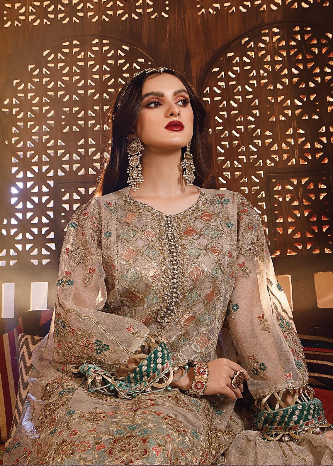 Mbroidered by Maria B Embroidered Zari Net Suits Unstitched 4 Piece MB22WD D7